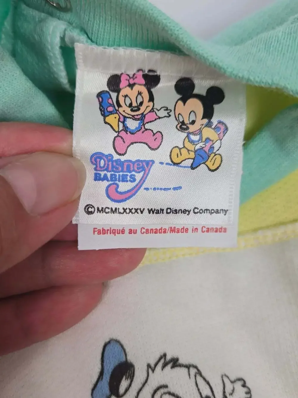 Vintage 1985 Disney Babies Mickey Minnie Donald Baby Romper S (6-12) NEW  Canada